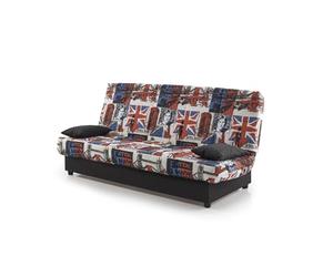 ECCOX Matris - Sofa Cama Clic Clac Julieta 3 Plazas, Color Estampado Londres, Medida sofá: 184x75x31 cm., Medida Cama: 190x132x40 cm., Incluye 2 Cojines