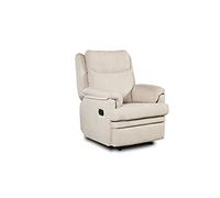 ECCOX - Sillón Reláx Boston- Sillón Reclinable Manual Tanto de Espalda como el Reposapié - Tapizado en Tela Antimanchas Aquaclean - Color Beige