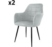 ECD Germany 2 sillas de comedor grises