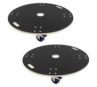 ECD Germany 2X Carritos de Transporte Redondo para Muebles Ø87x14,5 cm con 2X Ruedas Giratorias y 2 con Freno de Caucho Carretilla con Frenos Platforma Mundanzas y Translado de Mercancías hasta 800kg