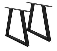 ECD Germany 2X Conjunto de Patas de Mesa Industriales Negro Pies de Escritorio Banqueta Modernos Estables 60 x 72 cm Marco Protección Soportes Perfiles de Acero Suelo para Cocina Oficina Comedor