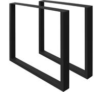 ECD Germany 2x patas de mesa industrial 60 x 72 cm acero negro perfiles cuadradros