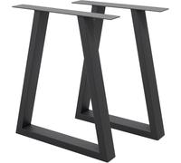 ECD Germany 2x patas de mesa industrial 60x72cm acero antracita diseño forma de h