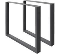 ECD Germany 2x patas de mesa industrial 70x72cm acero en polvo antracita cuadradas