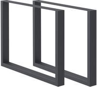 ECD Germany 2x patas de mesa industrial 80x72cm acero en polvo antracita cuadradas