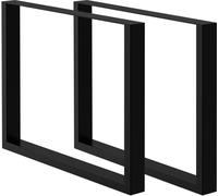 ECD Germany 2x patas de mesa industrial 90 x 72 cm acero negro perfil cuadrado