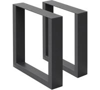 ECD Germany 2x patas de mesa o banco industrial 40x43cm acero antracita cuadradas