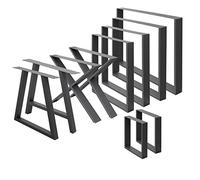 ECD Germany 2X Set de Patas de Mesa Antracita Industriales Pies de Escritorio Banqueta Modernos Estables 60 x 72 cm Armazón con Protección Soportes Perfiles de Acero Suelo para Cocina Oficina Comedor