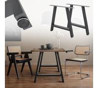 ECD Germany 2X Set de Patas de Mesa Industriales Antracita Pies de Escritorio Banqueta Modernos Estables 70 x 72 cm Forma A Protección Soportes Perfiles de Acero Suelo para Cocina Oficina Comedor