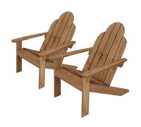 ECD Germany 2X Sillas de Jardín Adirondack de Madera Maciza Abeto 92,5x70x89 cm Marrón Asiento de Parque con Reposabrazos Resistente a la Intemperie Mecedora Robusta Decorativa para Terrazas y Balcón