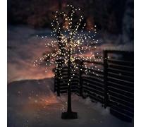 ECD Germany Árbol de Navidad 120 cm con 480 Luces LED Blanco Cálido Decoración de Navidad Artificial Pino Luminoso con Luces en Forma de Estrella con Ramas Flexibles para Interior o Exterior IP44