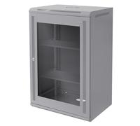 ECD Germany Armario de Red 18 U(Unid de Altura)Mueble para Servidores, Rack 19 Pulgadas Gris Montaje en Pared 600 x 900 x 450 mm Carcasa con Puerta de Cristal y Cerradura de Seguridad, Capacidad 60kg