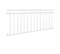 ECD Germany Balcón Estilo Francés 184 x 90 cm Acero con Barras Transversales Barandilla Superficie Mate y Rugosa Color Blanco Rejas de Seguridad Interior Exterior Pasamanos Balustrada de Terraza