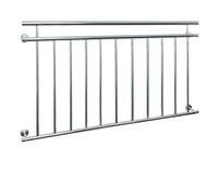 ECD Germany Barandilla de Balcón Estilo Francés 156x90 cm con 11 Barras Transversales de Acero Inoxidable Plateado Brillante Diseño Moderno y Resistente, Baranda de Terraza para Puerta o Ventana