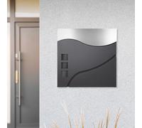 ECD Germany Buzón Correos de Pared 37x10,5x36,5 cm Acero Mate INOX. Moderno 3 Ventanas Plata con Compartimiento Integrado de Periódico Cerradura Cilindríca 2 Juegos de Llaves y Material Montaje