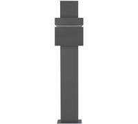 ECD Germany Buzón de acero inoxidable antracita casillero de correo + poste 170cm