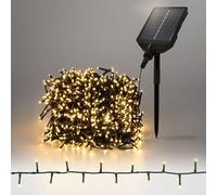 ECD Germany Cadena de Luces de Navidad Solar 16 m para Exterior 800 LED Blanco Cálido, Iluminación Navideña IP44 Resistente a Interperie 13 Modos y Temporizador, Mando a Distancia, Guirnalda luminosa
