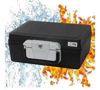 ECD Germany Caja de Seguridad para Documentos DIN A4 39x33x16cm 7L Archivador Ignífugo e Impermeable con Asa y Cerradura Incluye 2 Llaves Ideal para Almacenar, Organizar y Proteger Papeles y Archivos