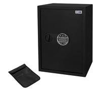 ECD Germany Caja Fuerte de Seguridad Eléctronica 43L 35x50x31 cm con Bolsa Ignífuga, Teclado Númerico Digital, Luz de Sensor y Código PIN Metal Negro Depósito Seguro de Pertenencias Empotrable