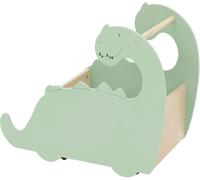 ECD Germany Caja para juguetes, dinosaurio, 57x31,5x49 cm, verde-natural