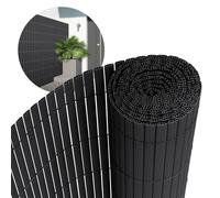 ECD Germany Cañizo de PVC 160x300 cm Antracita Valla de Proteccion de 3 Pesos de Refuerzo Cortavientos Decorativo Resistente a los Rayos UV para Jardín Pantalla Impermeable de Privacidad