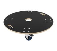 ECD Germany Carrito de Transporte Redondo para Muebles Ø77x14,5 cm con 4X Ruedas Giratorias de Caucho Carretilla con Frenos Platforma Mundanzas y Translado de Maquinaria/Electrodomésticos hasta 800kg