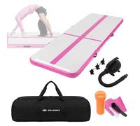ECD Germany Colchoneta de Gimnasia Artística Airtrack 3m, Rosa, Esterilla Hinchable para Tumbling, 10 cm de Grosor, Colchón de Yoga/Animadora/Pilates con Bomba de Aire Eléctrica y Bolsa de Trasnporte