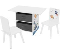 ECD Germany Conjunto de mesa y 2 sillas infantiles de madera blanco