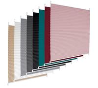 ECD Germany Cortina Plisada 55x200 cm Azul Petróleo para Ventanas EasyFix Plegable Protección Solar Estor Opaco Translúcidas Persiana Veneciana Faltrollo con Abrazadera No Necesita Perforación