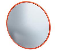 ECD Germany Espejo de Tráfico Ø 60 cm con Soporte Giratorio Rojo Irrompible Retrovisor de Seguridad para Interior Garaje Reflejo de Vigilancia Panorámico Espejo Convexo Facilita Entrada y Salida