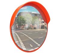 ECD Germany Espejo de Tráfico Ø30cm con Soporte Giratorio Rojo Irrompible Retrovisor Seguridad Resistente a la Intemperie Reflejo de Vigilancia Panorámico Espejo Convexo Facilita la Entrada y Salida
