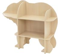 ECD Germany Estantería infantil 2 niveles, oso, natural, 110x 32x83 cm