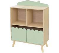 ECD Germany Estantería infantil, librería de madera, 60x30x82 cm, verde-natural