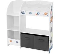 ECD Germany Estantería infantil, motivo espacial, 93x30x98 cm, blanco