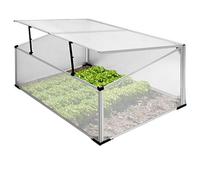 ECD Germany Invernadero de Policarbonato con Marco Frío de Aluminio 100 x 60 x 40 cm Techo con Cerradura Transparente Resistente a la Intemperie y a Rayos UV Vivero para Verduras Huerto de Jardín