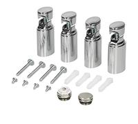 ECD Germany Juego de montaje para radiador decorativo - Kit de accesorios para radiadores de baño - Cromo - Para modelos rectos y curvos - Juego de fijación para radiadores calentadores de toallas