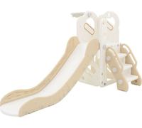 ECD Germany Juego tobogán infantil 3en1 blanco-beige plástico interior y exterior