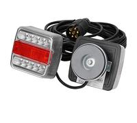 ECD Germany Kit de Iluminación LED para Remolque 4 Funciones con Imán Luces Traseras 12V Cableado de 7,5 m Conector de 7 Polos Luz de Vehículos Agrícolas Caravanas 14 Leds por Lámpara