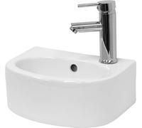 ECD Germany Lavabo cerámica baño cerámica pila lavamanos sobre encimera