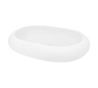 ECD Germany Lavabo cerámica Ovalado con Agujero conexión estandar - Blanco - Aseo lavamanos para común - 630 x 420 x 120 mm - diseño Moderno - Pila con desagüe para el Cuarto de baño