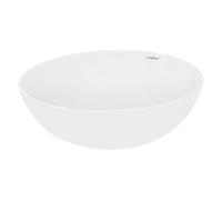 ECD Germany Lavabo Cerámico Redondo con Agujero Conexión Estandar - Blanco - Lavamanos sobre Encimera - 400 x 395 x 147 mm - Diseño Moderno - Fregadero sin Juego de Desagüe - Realza Cada Baño o Aseo