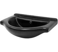ECD Germany Lavabo negro mate de cerámica moderno encastrado agujero