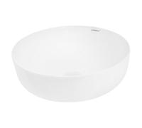 ECD Germany Lavabo Sobre Encimera - 400 x 400 x 135 mm - Cerámica - Diseño Redondo - Lavadero Blanco Brillante - Lavamanos Sobremesa Sanitario Baño o Aseo - Moderno y Elegante - Sin Válvula de Desagüe