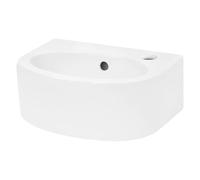 ECD Germany Lavabo sobre Encimera Ovalado con Agujero Conexión Estandar - Cerámica Blanca - Lavamanos Moderno para Cuarto de Baño - 335 x 255 x 130 mm - Fregadero Aseo Sin el Juego de Drenaje