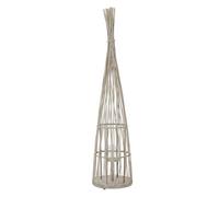 ECD Germany Linterna de Bambú con Guirnalda de Luces LED a Pilas e Inserto de Cristal, 150 cm, Portavelas de Madera, Farolillo Boho, Lámpara Interior/Exterior Decorativo para Jardín, Terraza, Balcón