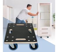 ECD Germany Plataforma Rodante Rodillo para Transporte de Muebles 35 x 50 cm Carga Hasta 800kg Tabla con Ruedas Monopatín con Freno Placa Tablero Carretilla Plataforma Carro para Mundanzas y Traslados
