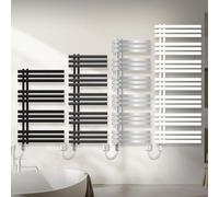 ECD Germany Radiador de Baño Iron EM Eléctrico 600 x 1400 mm Antracita + Resistencia 900W, Estufa Toallera de Pared, Calefactor de Panel, Secador de Toallas para Aseo, con Kit de Montaje Completo