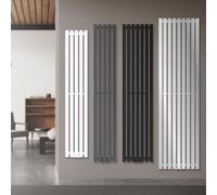 ECD Germany Radiador toallero para baño - 370 x 1800 mm - Blanco - Plano - Diseño vertical - Toallero de agua - Radiador de diseño - Calentador de baño - Calefaccion de pared - No eléctrico