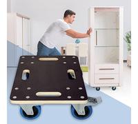 ECD Germany Rodillo Transporte de Muebles 35x50cm Carga hasta 800kg Tabla Roller de Serigrafía/Ruedas de PP Monopatín con 2X Freno Placa Carretilla Platforma para Mundanzas y Translado de Maquinaria