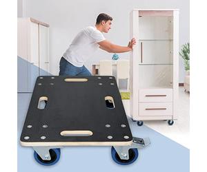 ECD Germany Rodillo Transporte de Muebles 40x60cm Carga hasta 800kg Tabla Roller de Serigrafía/Ruedas de PP Monopatín con 2X Freno Placa Carretilla Platforma para Mundanzas y Translado de Maquinaria